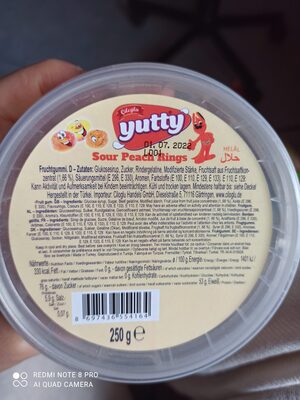 Yutty jelly gum sugared rings - Ingrédients