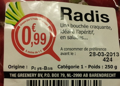 Radis - Ingrediënten - fr