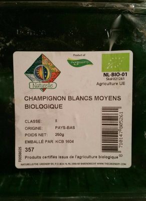 Champignon blancs moyens biologiques - Produit