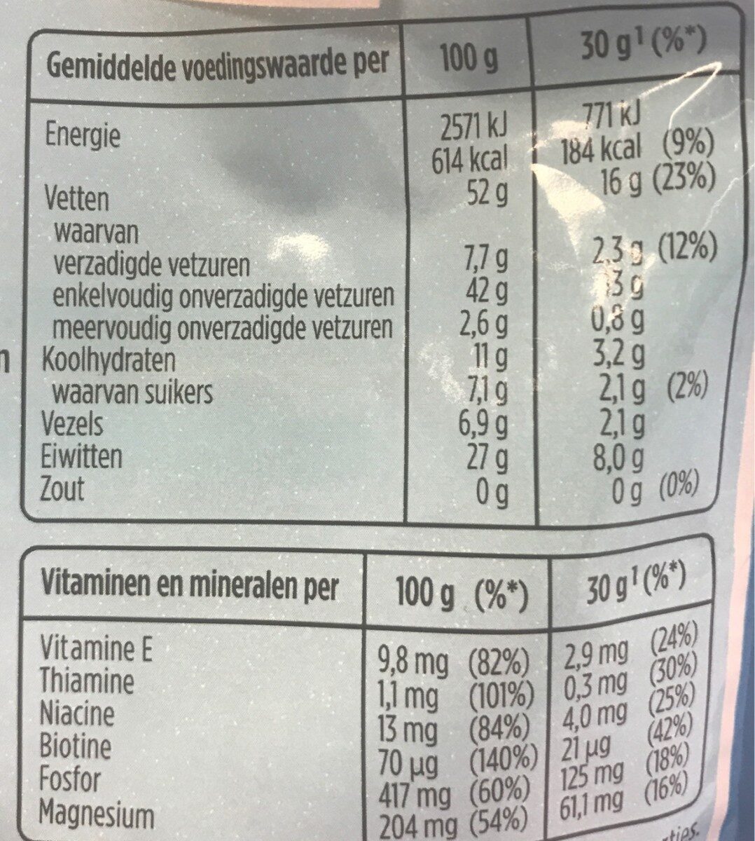 Pinda's Ongezouten - Información nutricional - nl