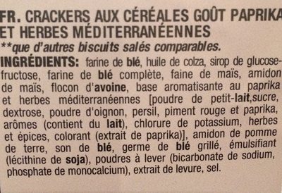 Biscuits Paprika - Ingrediënten - fr