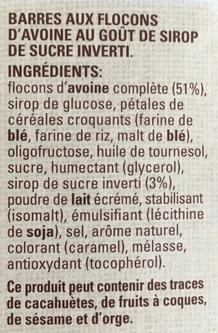 Havermout flocons d'avoine - Ingrediënten - fr