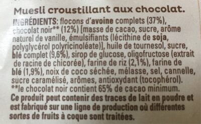 Cruesli chocolate - Ingrediënten - fr