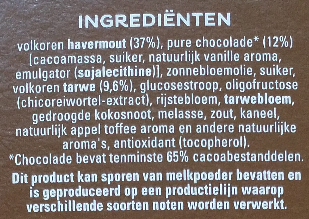 Cruesli chocolate - Ingrediënten