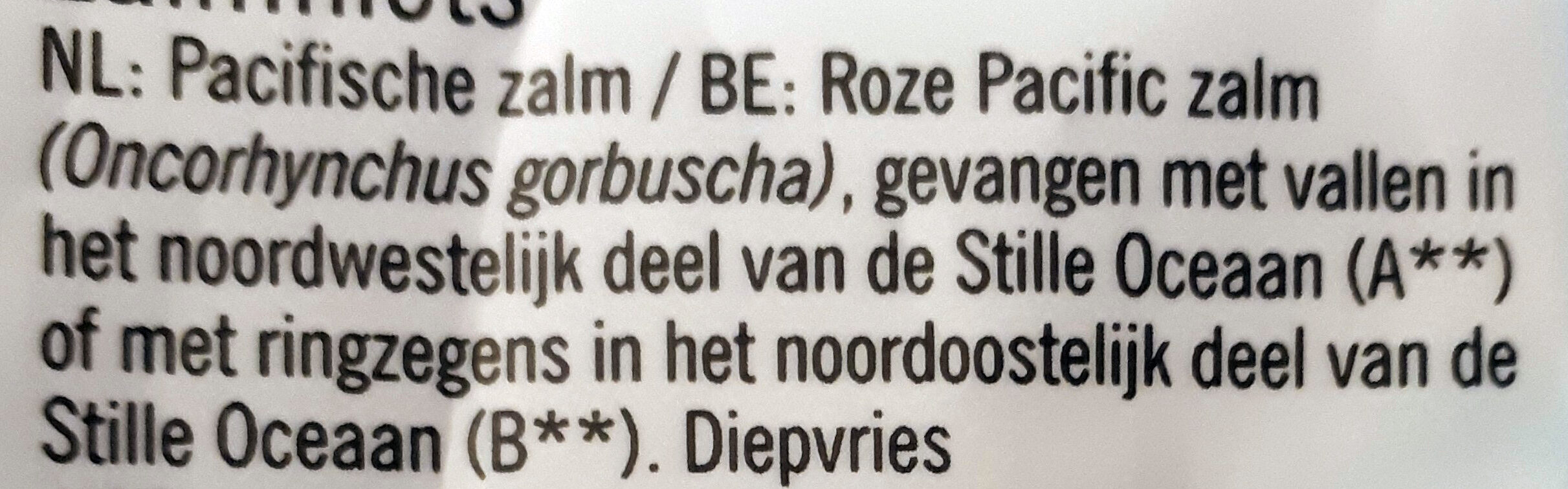 Wilde Zalm Filet Graatvrij Diepvries - Ingredienti - nl