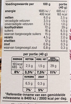 Special Flakes - Tableau nutritionnel - nl