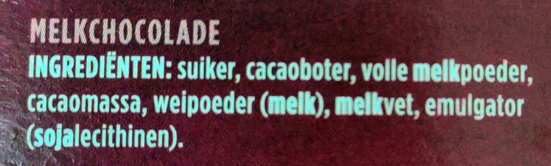 Chocoladeletter E melk - Ingrediënten