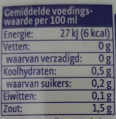 Salata Naturel Dressing Zero% - Voedingswaarden
