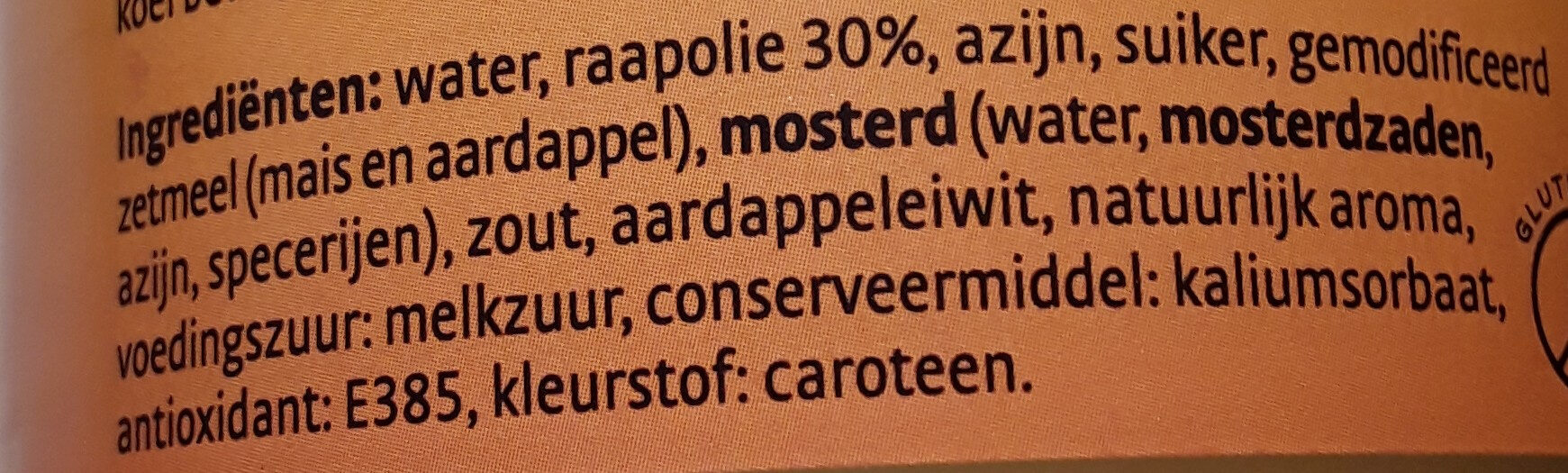 Mayonnaise vegan - Ingrédients - nl
