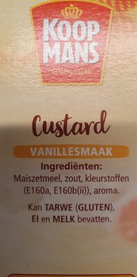 Custard Vanillesmaak - Ingrediënten