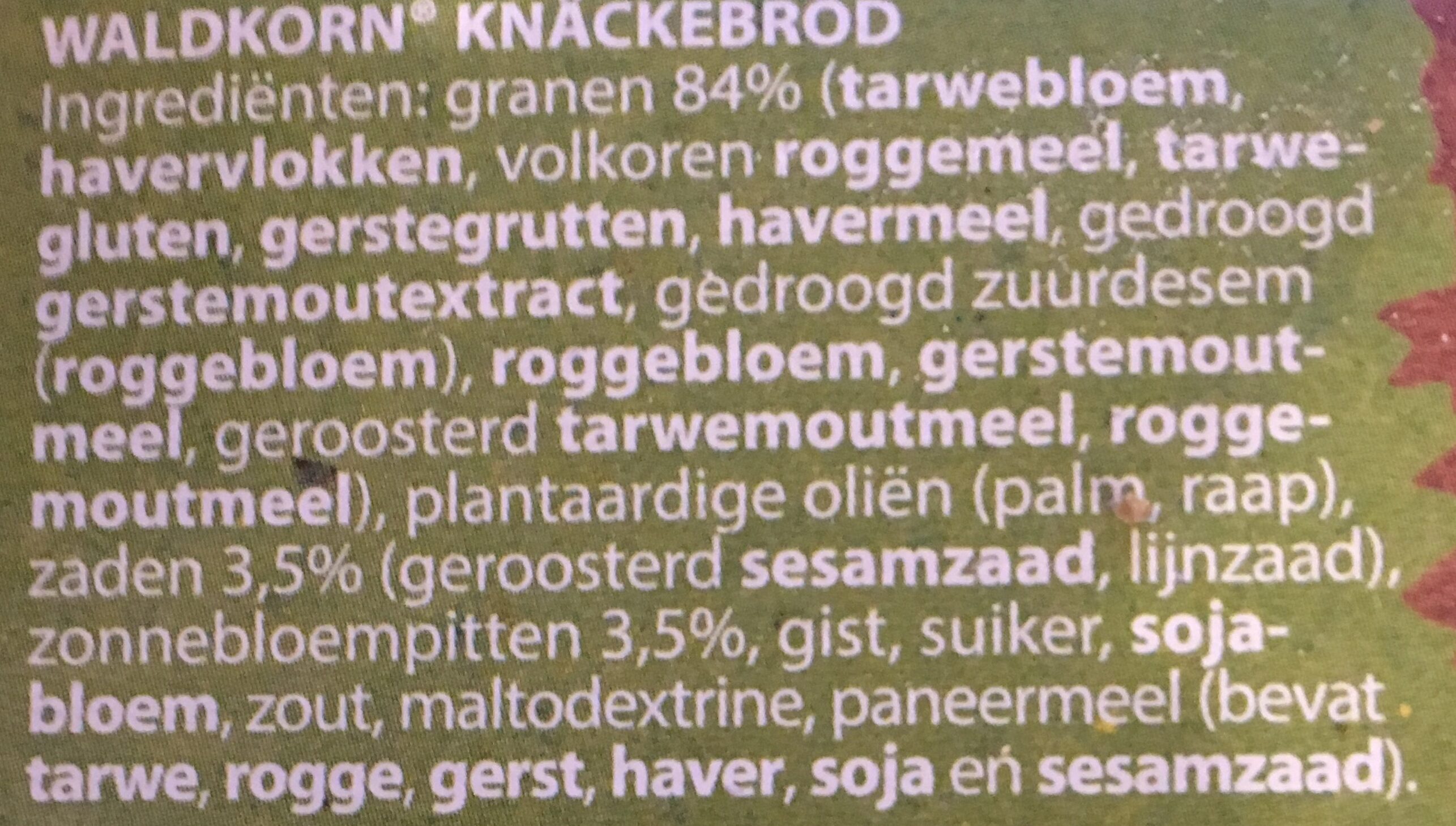 Oerknäck waldkorn - Ingredients - nl
