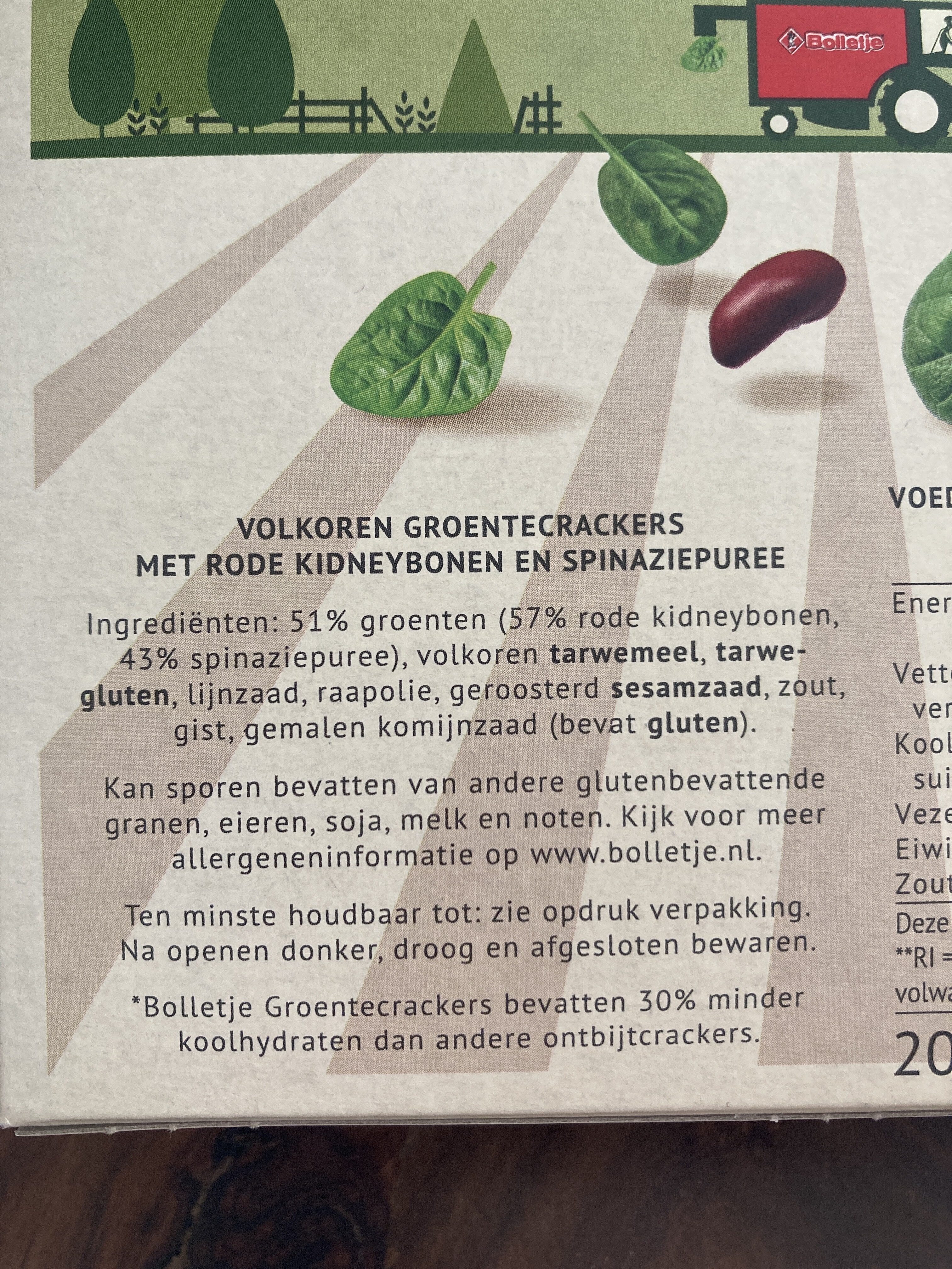 Groente crackers spinazie - Ingrédients - nl