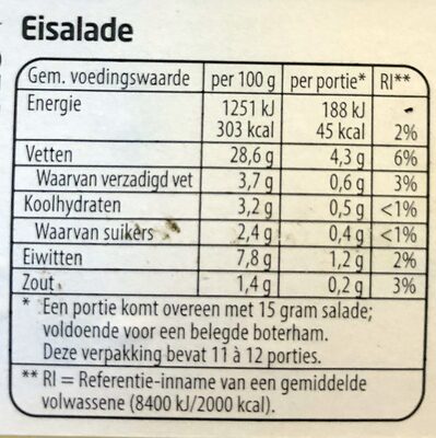 Kip-mango salade - Nutrition facts - nl