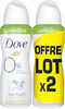 Dove 0% Déodorant Femme Spray Talc Touch 100ml Lot de 2 - Produit