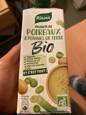 KNORR Soupe Liquide Bio Velouté de Poireaux et Pommes de Terre 750ml - Product