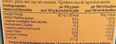 Bouillon de Légumes dégraissé - Voedingswaarden - fr
