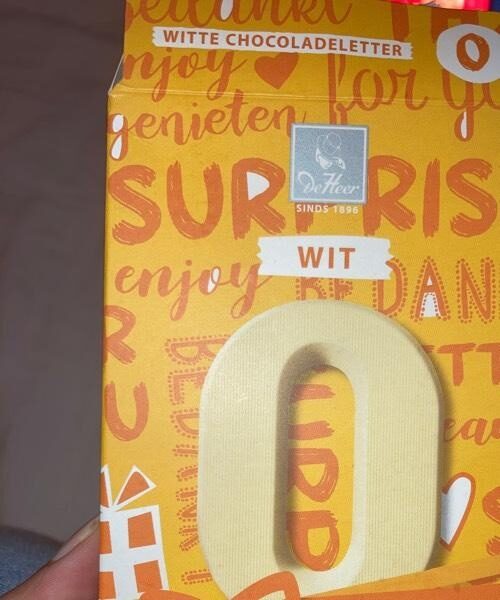 Witte Chocoladeletter O - Product