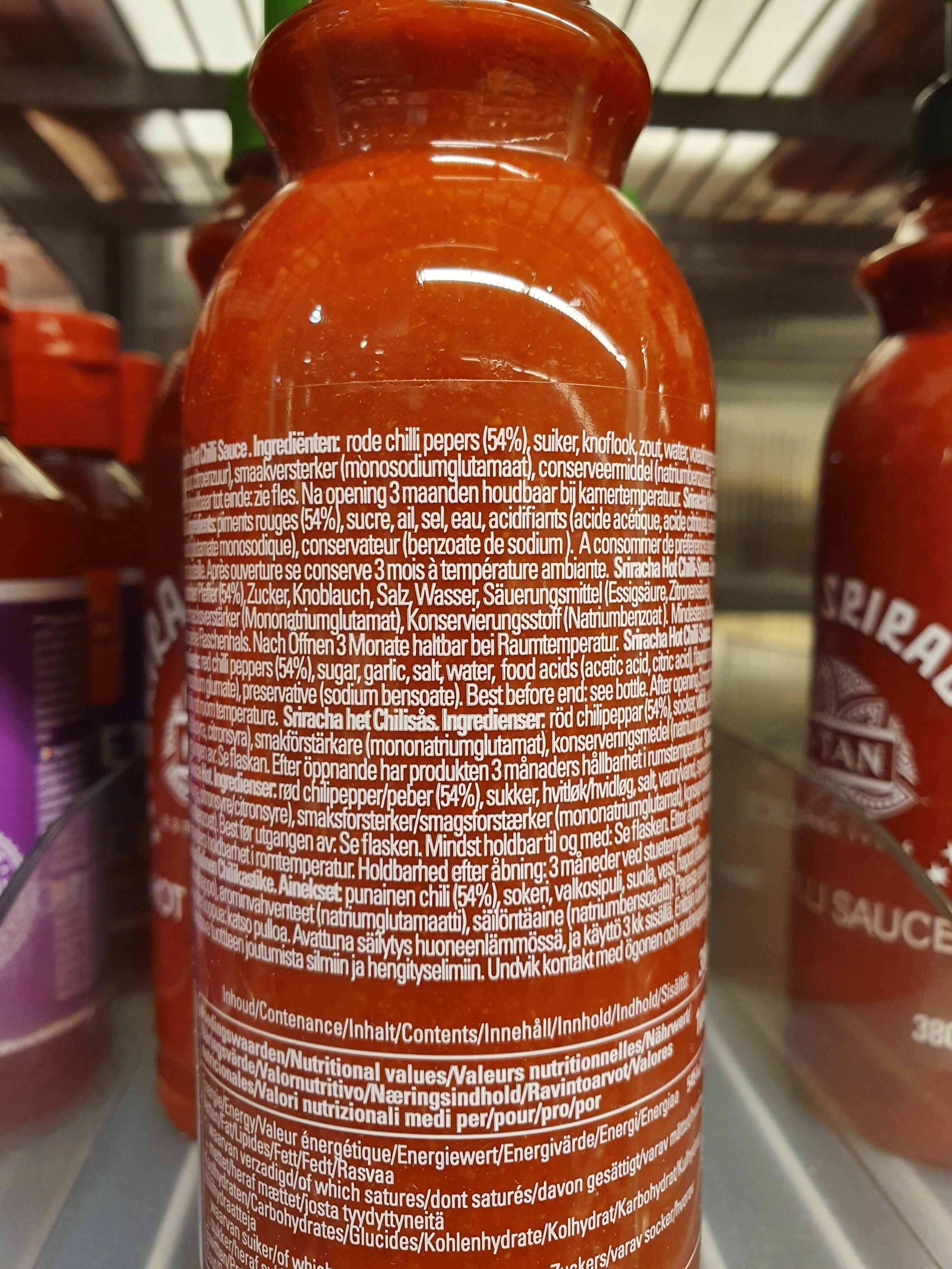 Sriracha sauce - Ingrediënten - fr