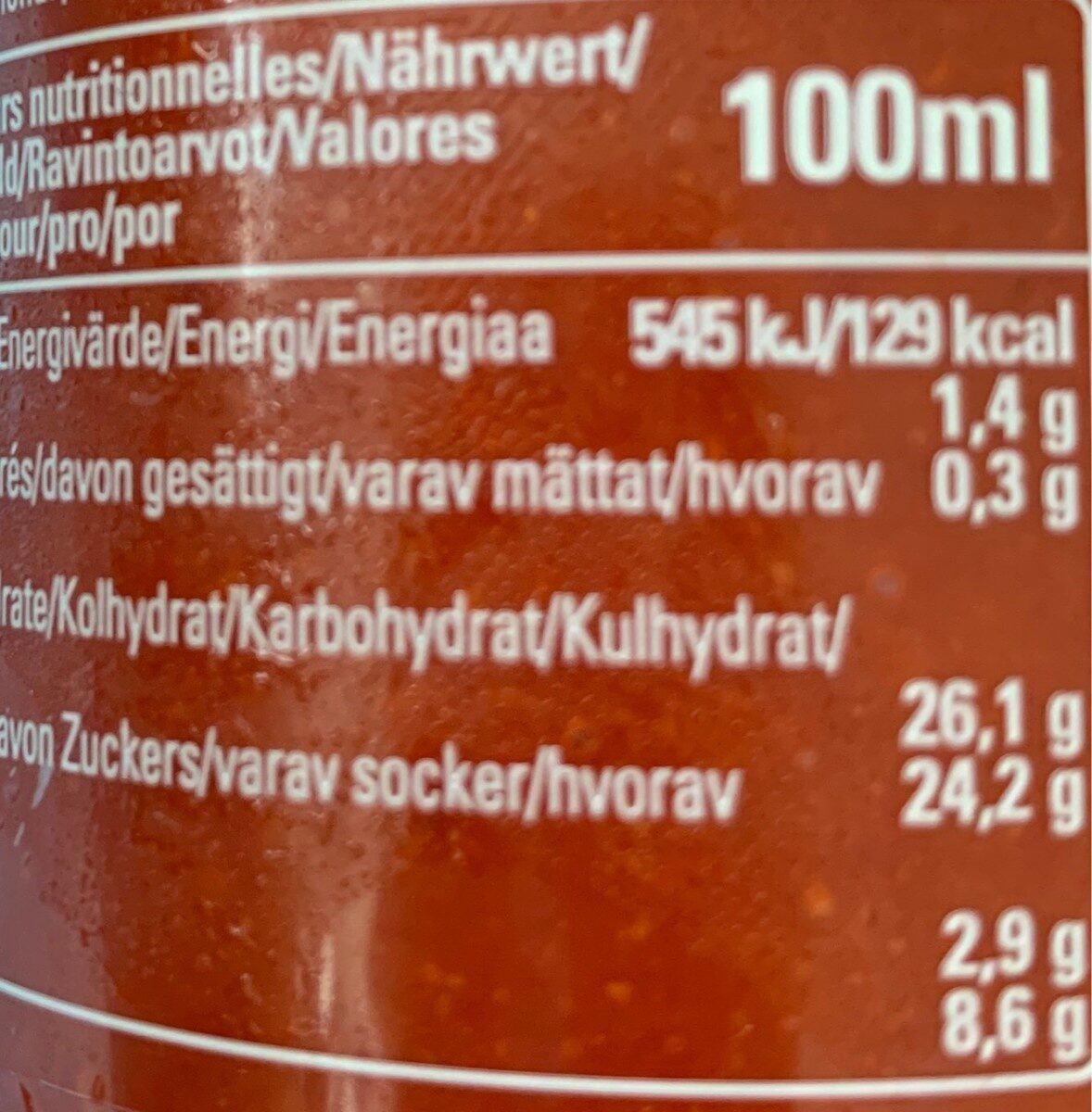 Sriracha sauce - Voedingswaarden - fr