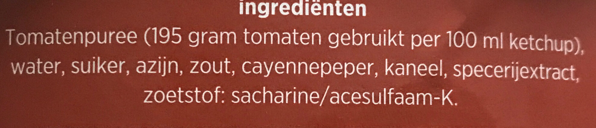 Tomatenketchup - Ingredients - nl