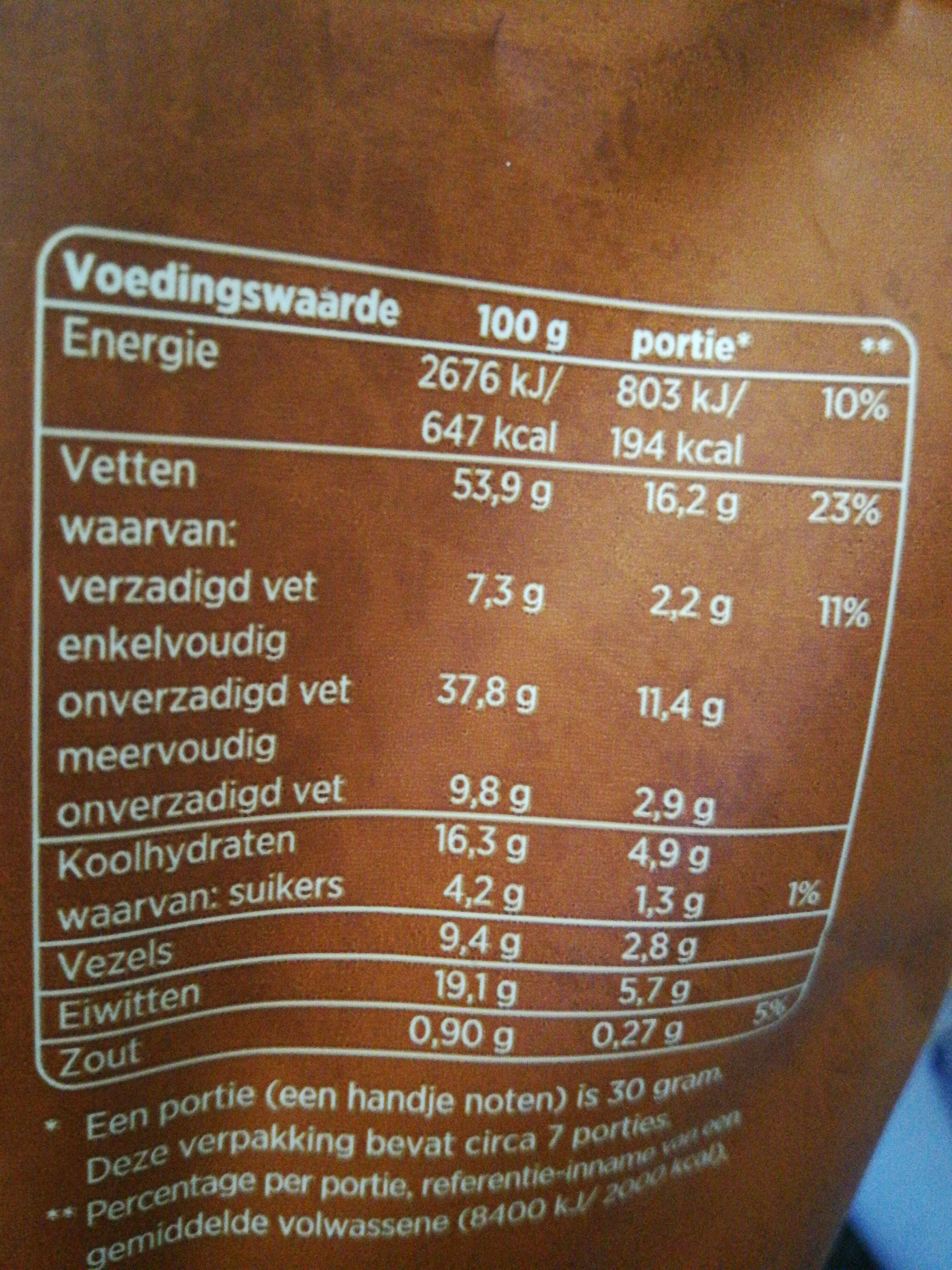 Macadamiamix - Nutrition facts - nl