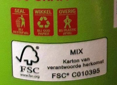 Appelstroop - Recyclinginstructies en / of verpakkingsinformatie