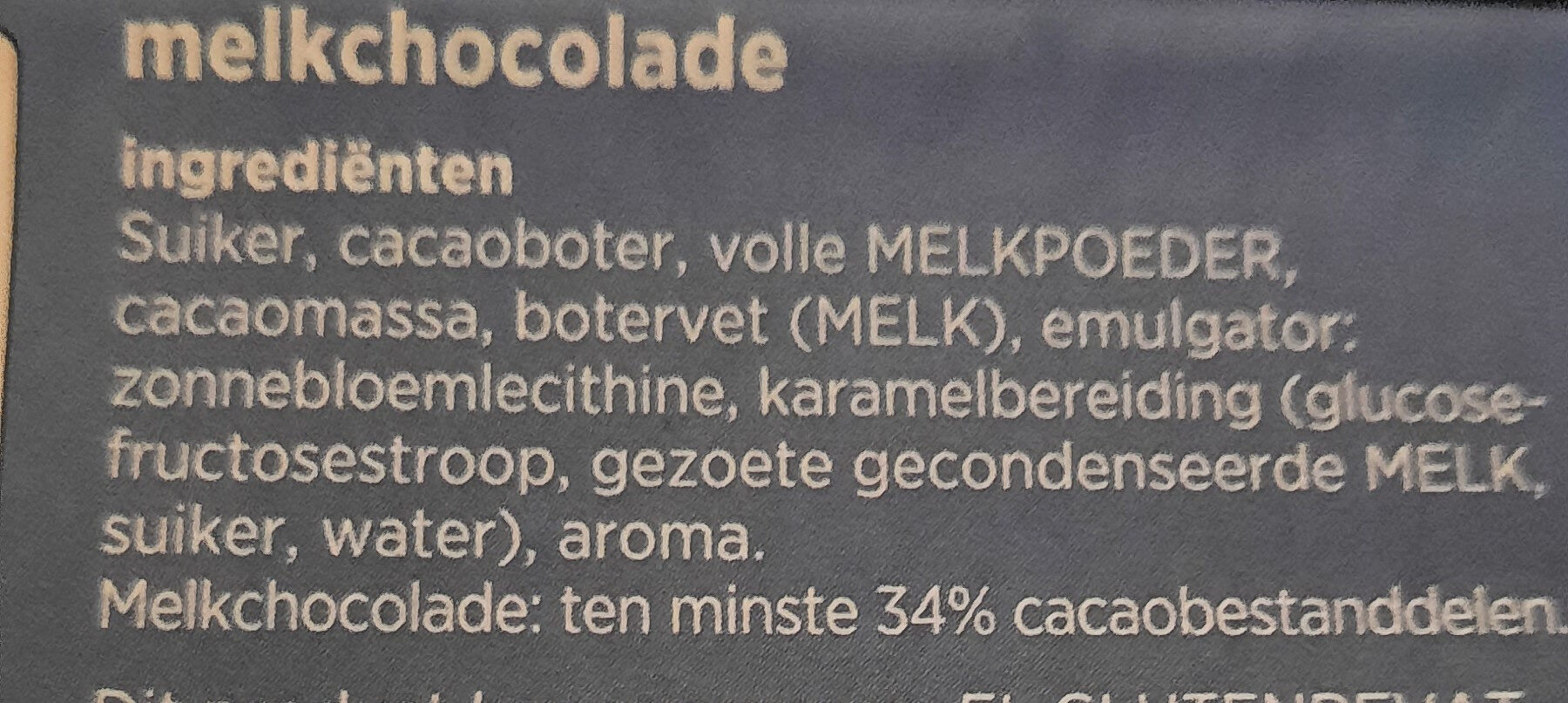 Melk Chocolade - Ingrediënten