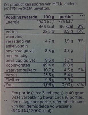Krokante muesli 4 noten - Nutrition facts - nl