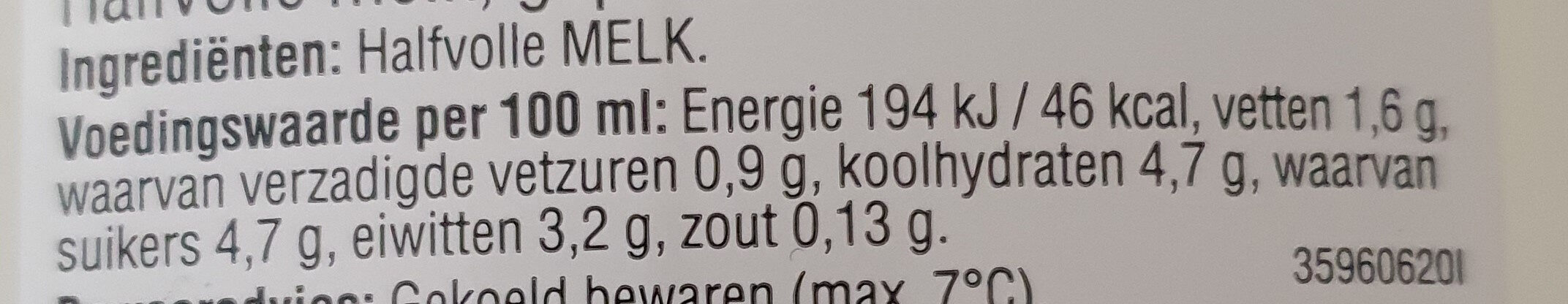 Halfvolle Melk - Ingredients - nl