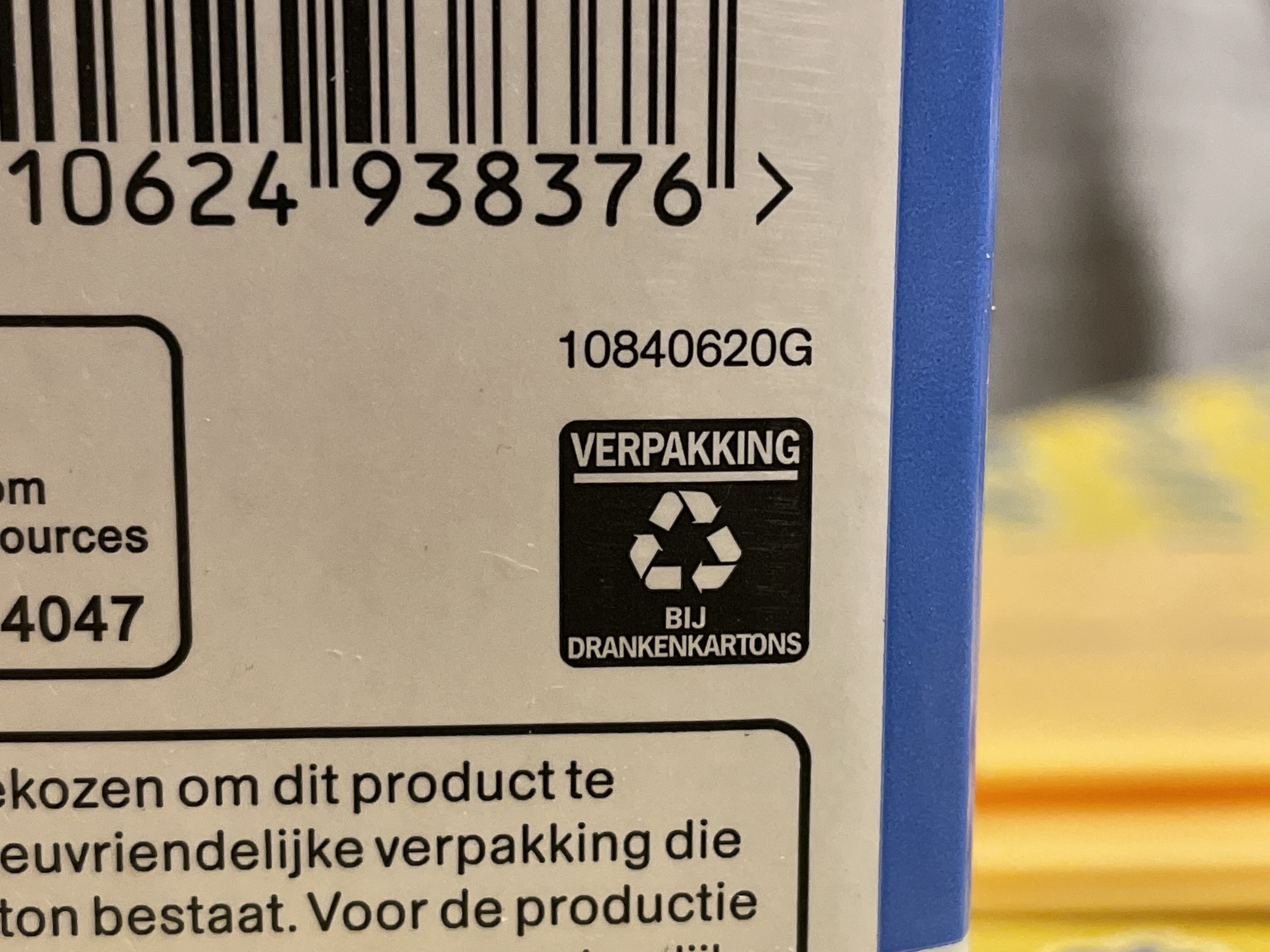 Houdbare Halfvolle Melk - Recyclinginstructies en / of verpakkingsinformatie