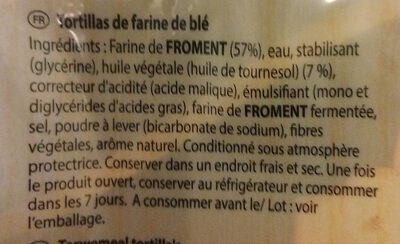 Wraps au blé nature - Ingredients - fr
