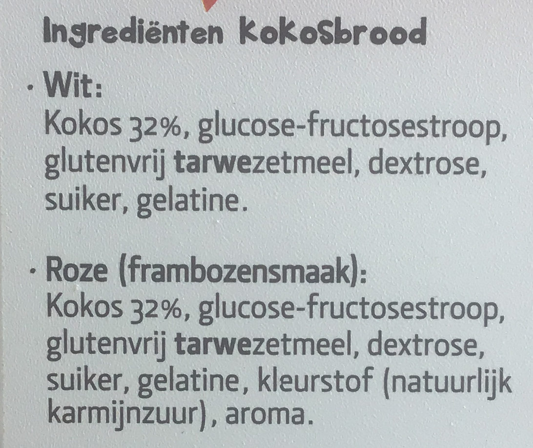 Kokosbrood - Ingredients - nl