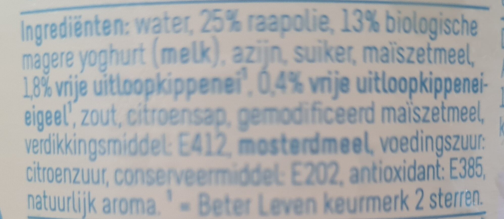 Yogomild - Ingredients - nl