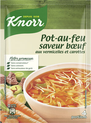 Knorr Soupe Déshydratée Pot-au-Feu aux Vermicelles et Carottes 55g - Produit
