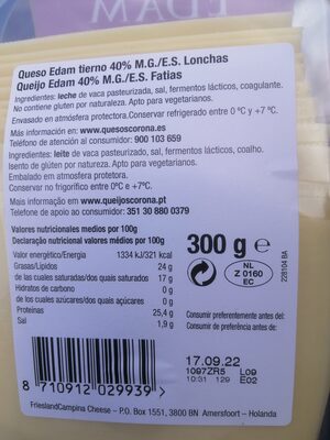 Edam - Ingredients - es