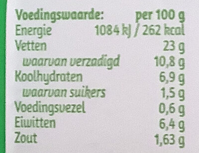 Vega paté - Tableau nutritionnel - nl