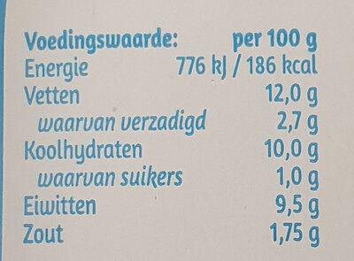 Magere Crème Paté - Tableau nutritionnel - nl