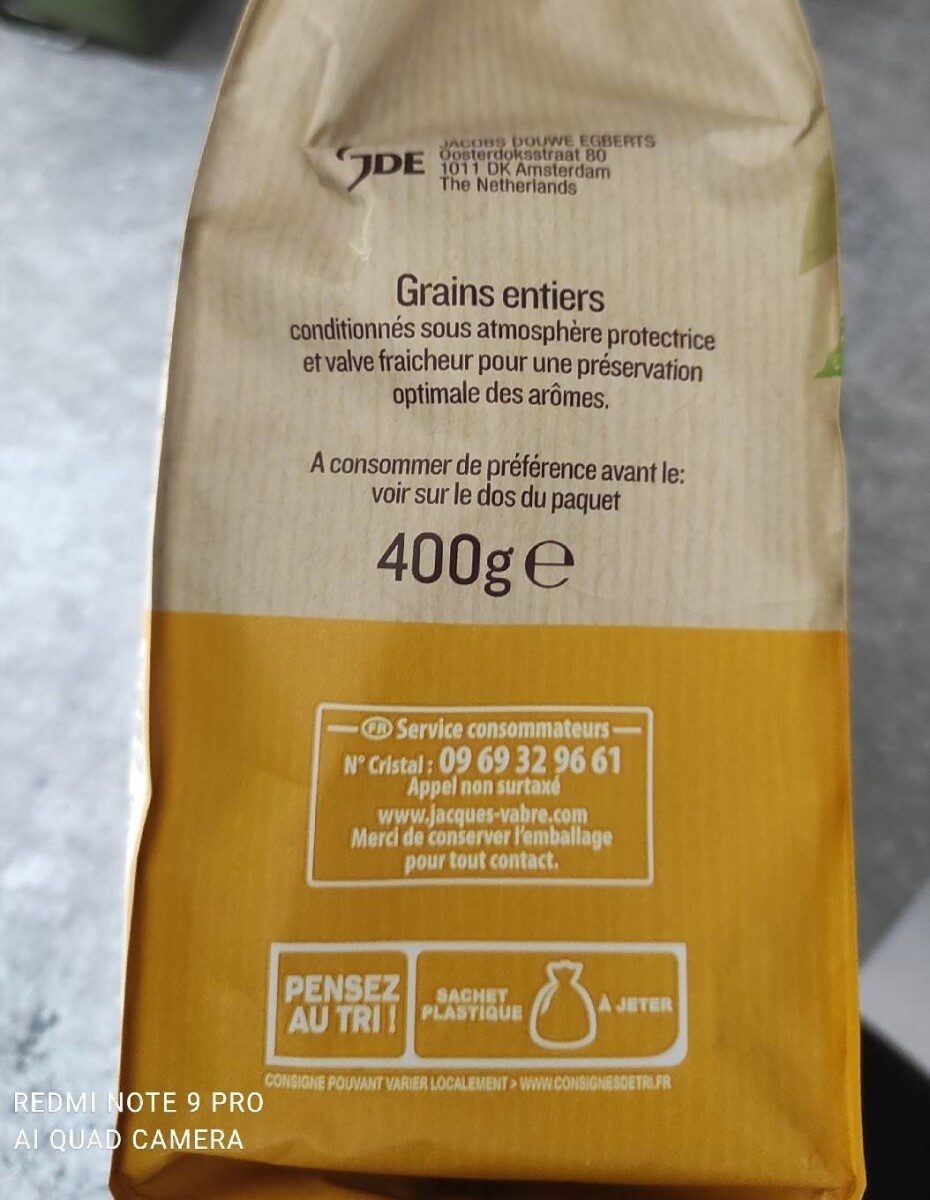 Café en grain 100% Arabica - Nutrition facts - fr