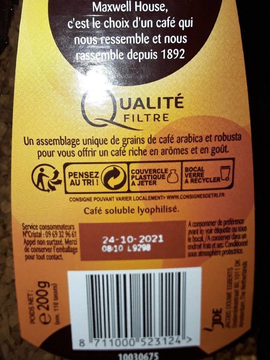 Café - Voedingswaarden - fr