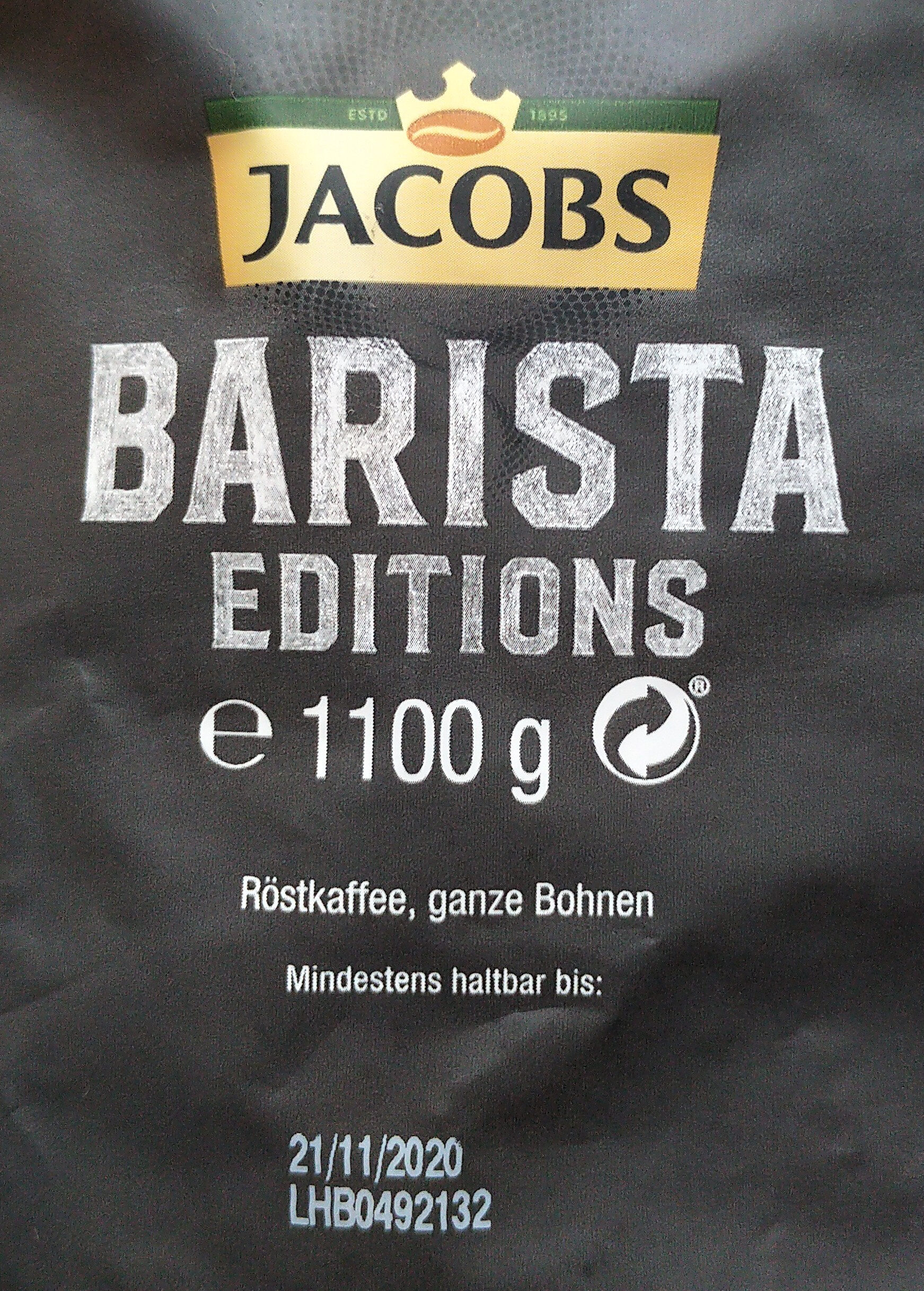 Barista Editions Crema Intense Röstkaffee, ganze Bohnen - Ingredients - de