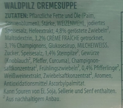 Walpilz Cremesuppe - Ingredientes - de