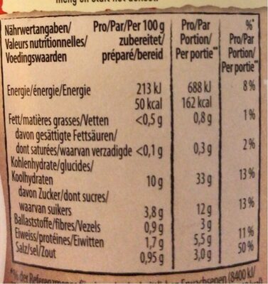 Knorr soupe snack - Voedingswaarden - fr