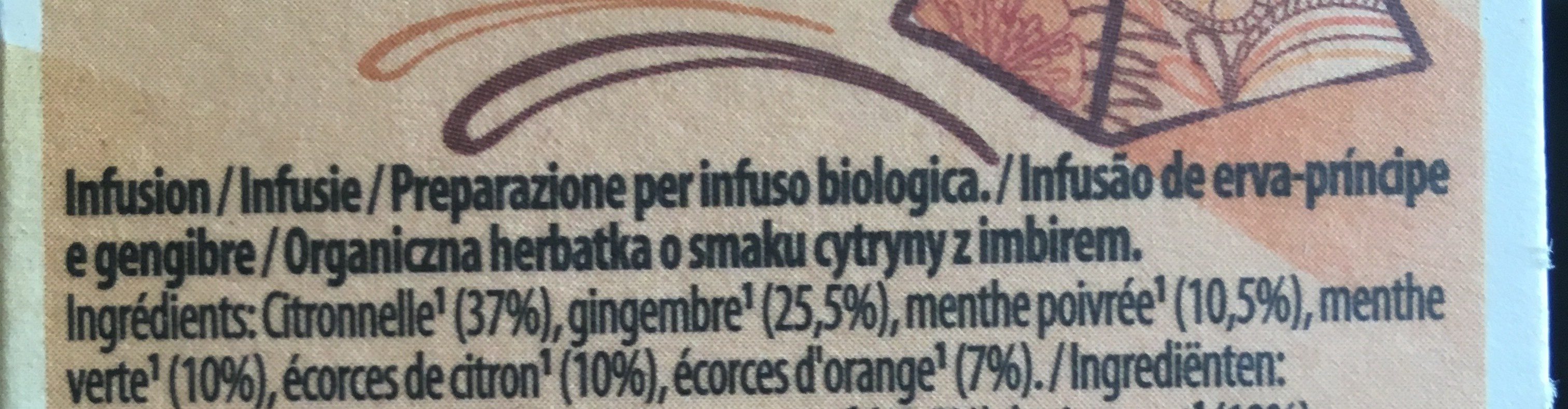 Infusion bio citron gingembre - Ingrediënten - fr