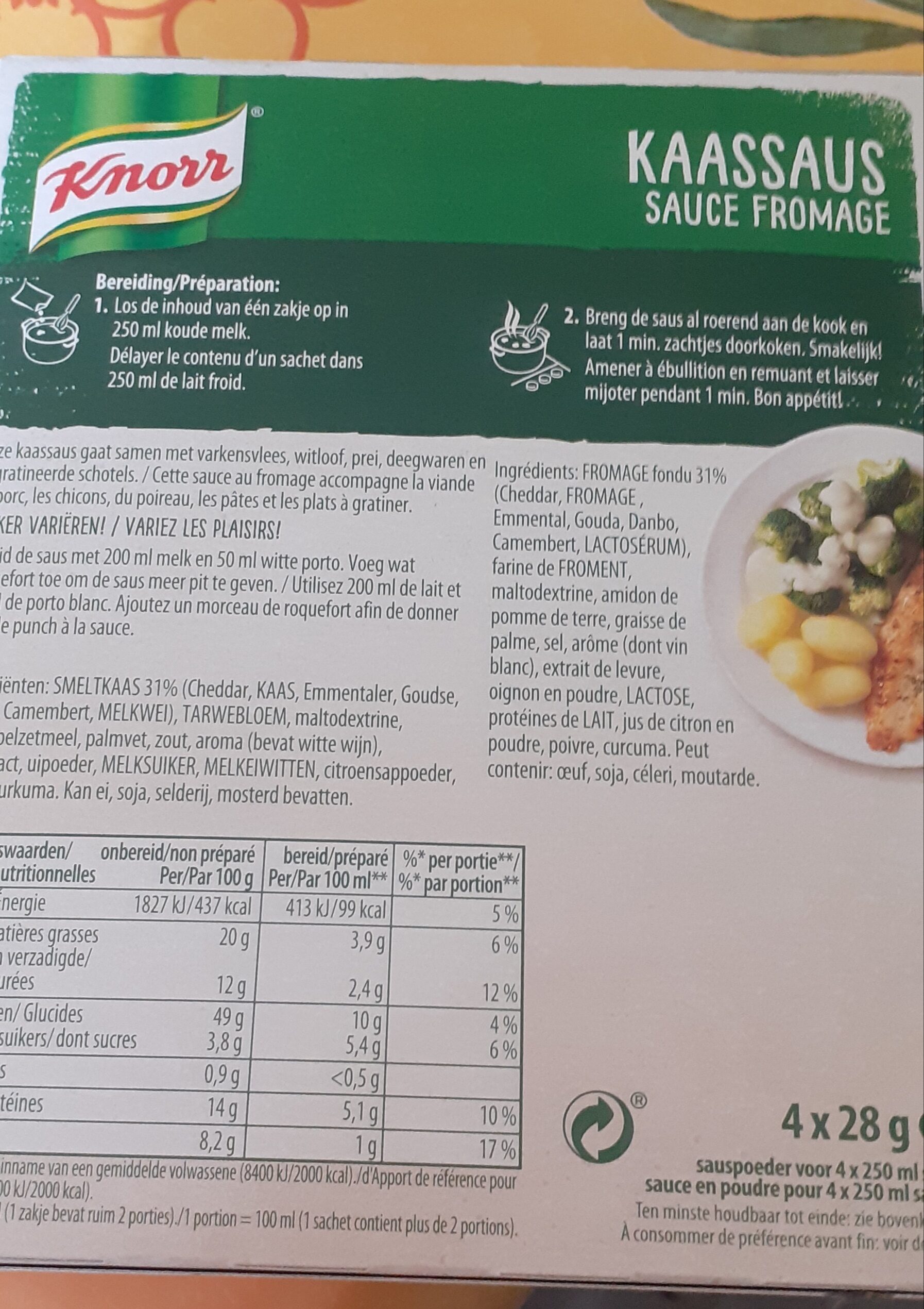 Sauce Fromage - Recyclinginstructies en / of verpakkingsinformatie - fr