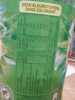 Lipton green Ice Tea - Tableau nutritionnel