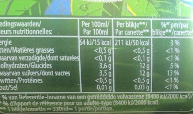 Lipton Green Ice Tea 330ml - Voedingswaarden - en