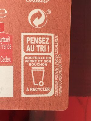 Vinaigre Français de Vin Rouge - Instruction de recyclage et/ou informations d'emballage