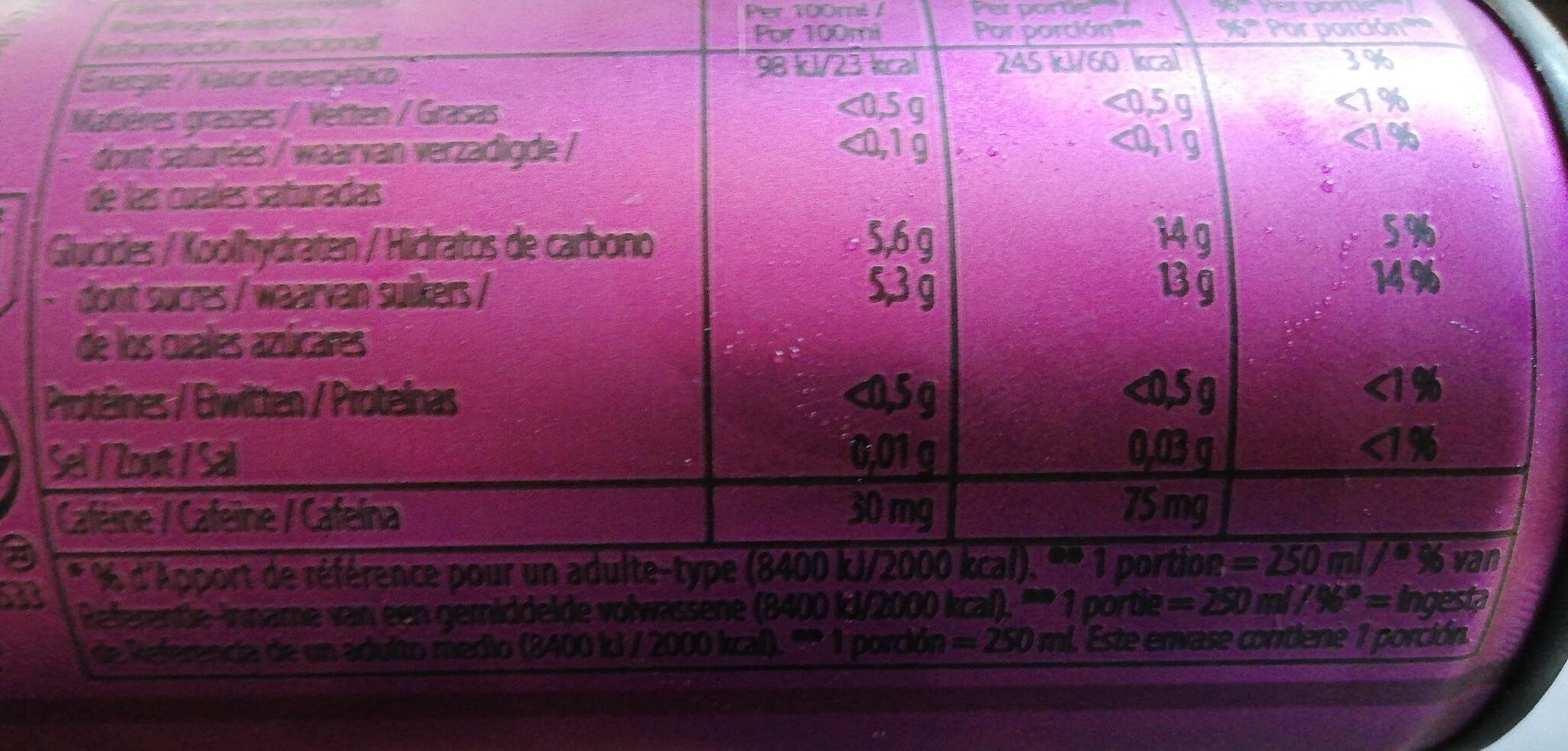 Yula acai berry spice - Nutrition facts