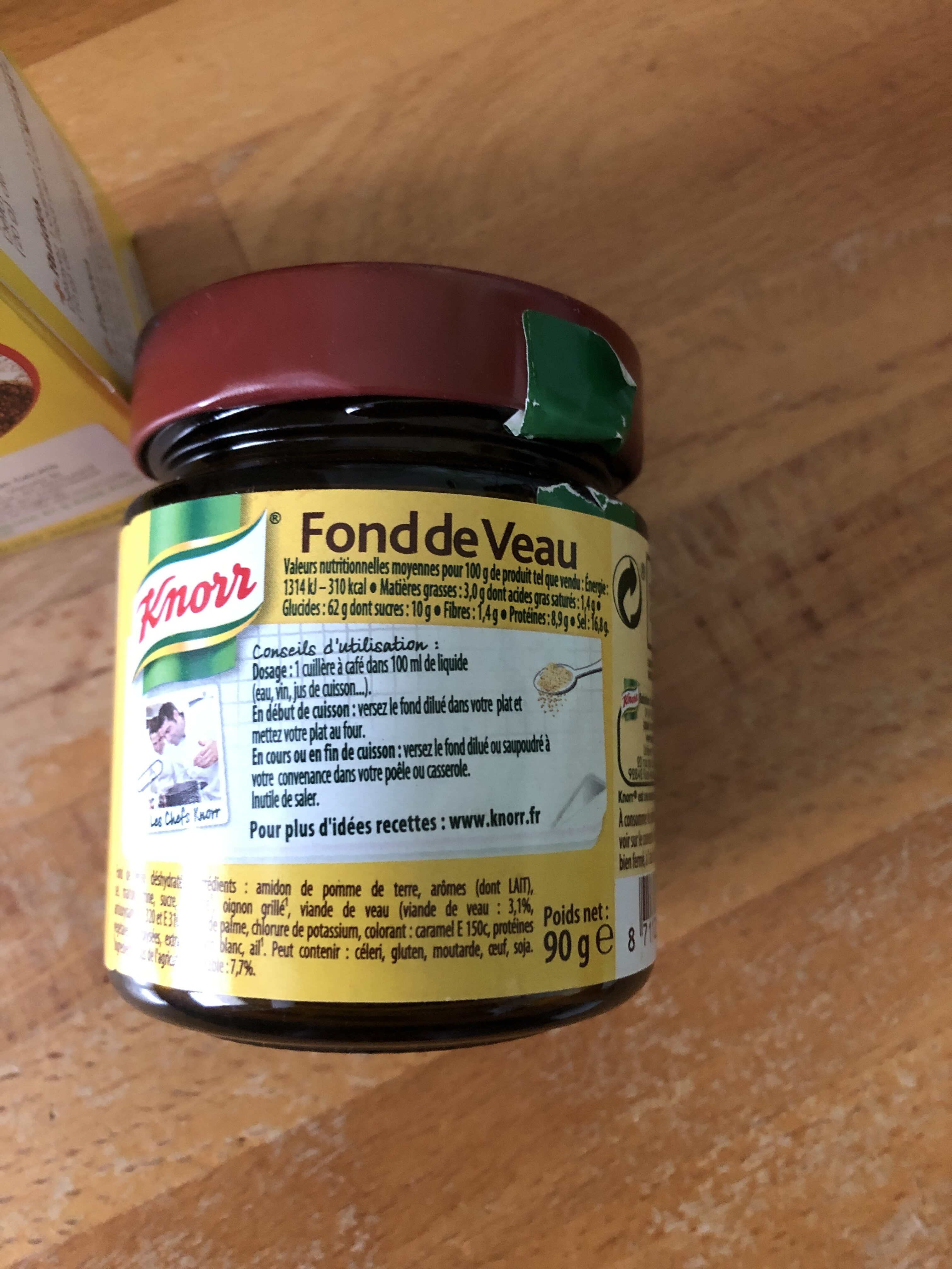 Knorr Fond De Veau - Tableau nutritionnel
