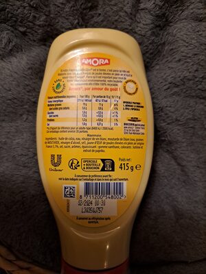 Amora grand mayonn 415g - Wiederverwertungsanweisungen und/oder Verpackungsinformationen - fr